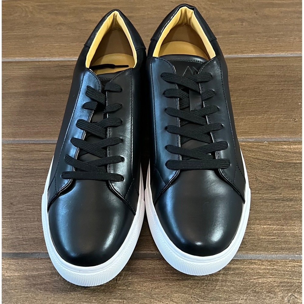 Ace Marks Duke Black Leather Low Top Sneakers Mens Size 13 Luxury Casual Shoes